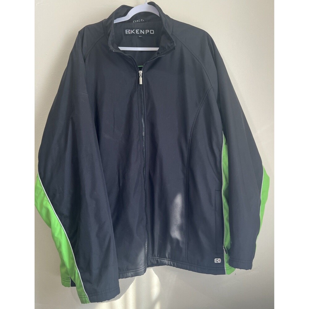 KENPO‎ Men's Jacket Green & Black 2xl Lined, Wind And Rain Resistant